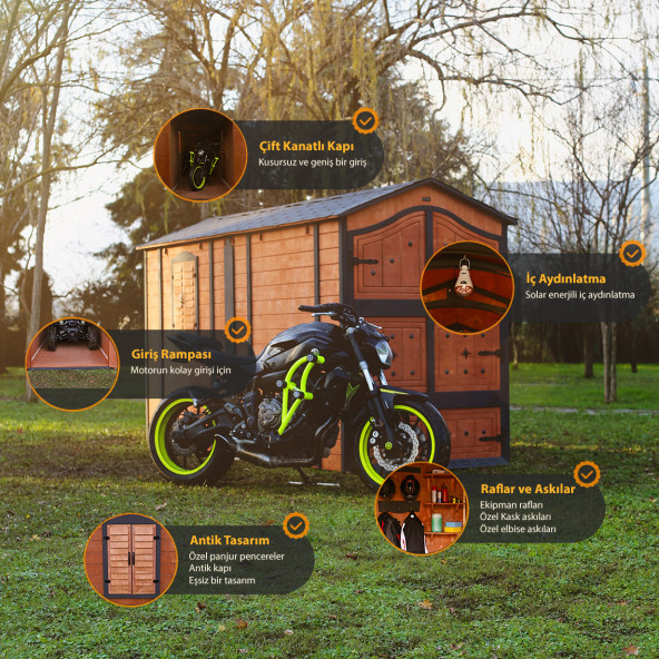 MANDU Ahşap Motosiklet ve ATV Garajı (Takım Odası) - 2