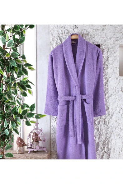 MODELHOME Soft Line Pamuklu Şalyaka Pembe Renkli (L-XL-2XL-3XL-4XL) Büyük / Battal Beden Bornoz - 5