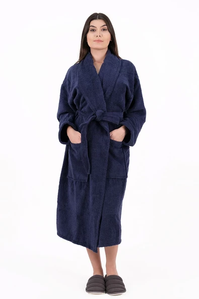 MODELHOME Soft Line Pamuklu Şalyaka Pembe Renkli (L-XL-2XL-3XL-4XL) Büyük / Battal Beden Bornoz - 10