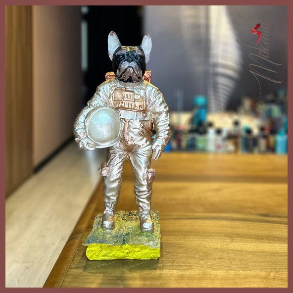 Uzay Fransız bulldog (tam takım elbise, dekoratif astronot, el yapımı heykel ) Mukemel tasarımları - 6