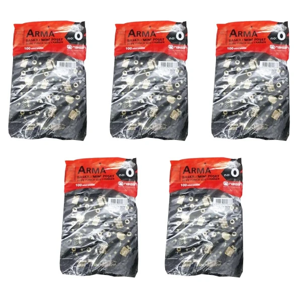 Arma Baskılı Mini Blok Poşet Torba - No : 0 - 20x30 Cm. - Siyah - 100 Adetlik 5 Paket ürün görseli 1