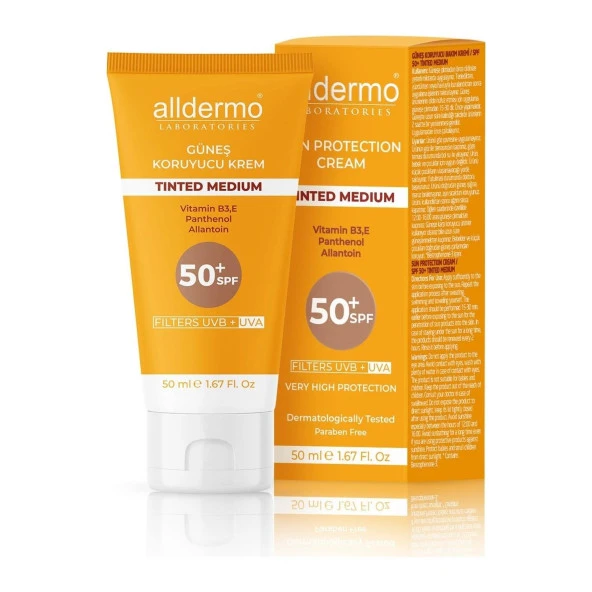 Alldermo  Güneş Koruyucu Krem Tinted Medium SPF 50+ 50 ml - 1