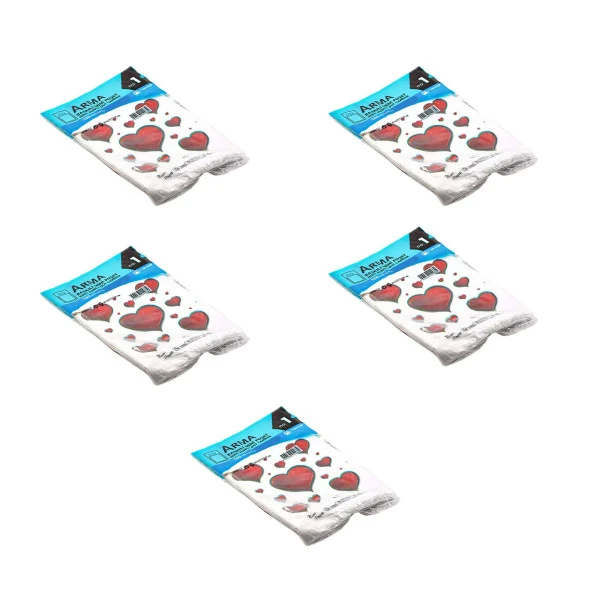 Arma Baskılı Mini Blok Poşet Torba - No : 1 - 22x35 Cm. - Beyaz - 100 Adetlik 5 Paket ürün görseli