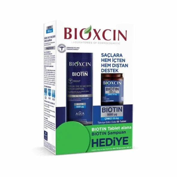 Bioxcin Biotin 5000 µg Çinko 15 mg ALANA Biotin Şampuan 300 ml Hediye - 1