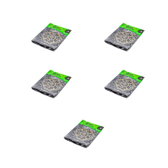 Arma Baskılı Mini Blok Poşet Torba - No : 2 - 25x37 Cm. - Siyah - 100 Adetlik 5 Paket ürün görseli