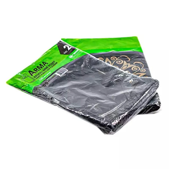 Arma Baskılı Mini Blok Poşet Torba - No : 2 - 25x37 Cm. - Siyah - 100 Adetlik 5 Paket - Resim 2