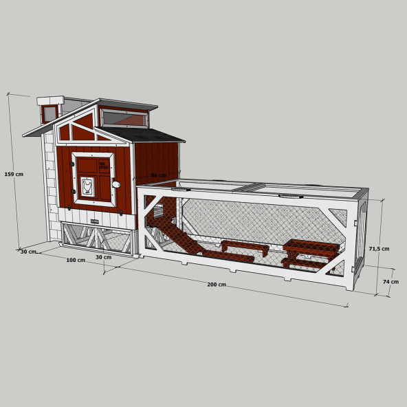 MANDU Ahşap Bahçeli Tavuk/Kuş Kümesi (Mini çiftlik) - 7