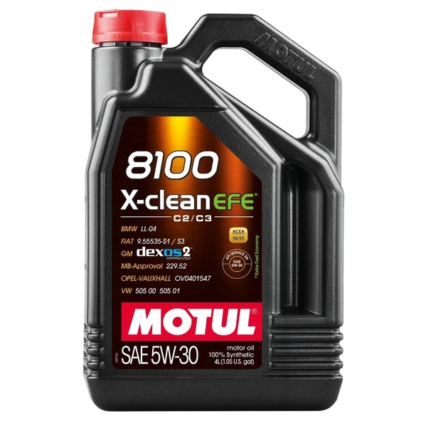 Motul 8100 X-Clean EFE 5w30 C2 C3 Motor Yağı 4lt Ü.T. 2024