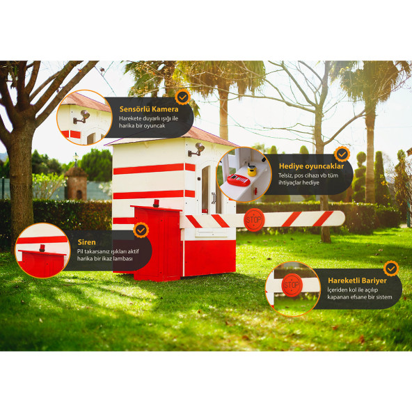 MANDU Bariyerli Ahşap Güvenlik Kulübesi (Bekçi Kulübesi) - 2