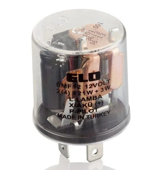 Elo Elektrmekanik Şeffaf Flaşör 12V Yerli Üretim ürün görseli 1