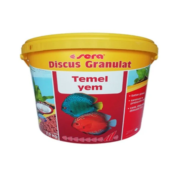 Sera Discus Granulat 100 gr Sarımsaklı (Açık) Yem Kilitli poşette gönderilir.  Skt:11/2027