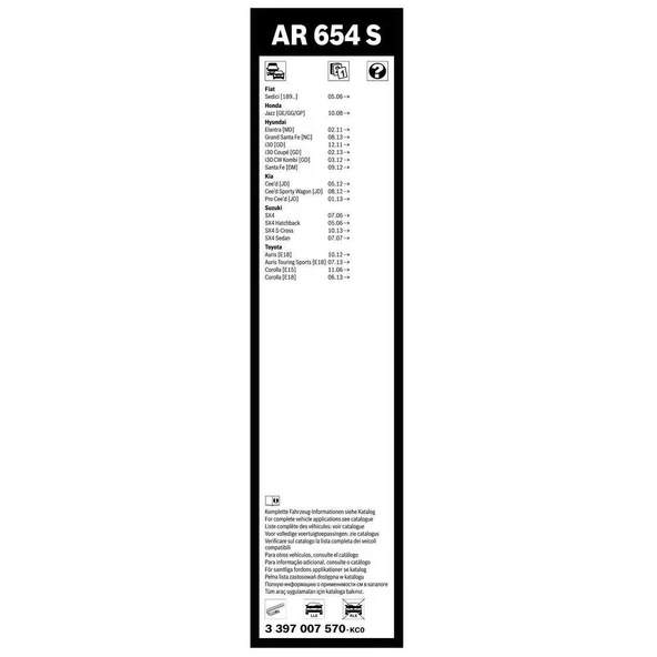 Bosch Kia Cerato Silecek Takımı Aerotwin 2016-2020 AR654S - 4