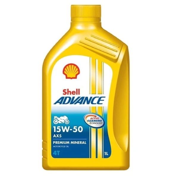 Shell Advance 4T AX5 15w50 Motosiklet Motor Yağı 1lt Ü.T. 2024 ürün görseli 1