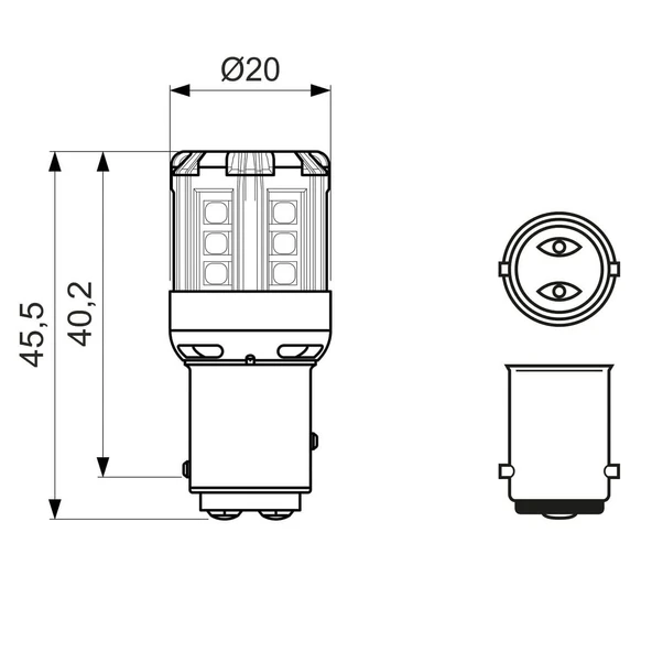 Bosch Led Retrofit P21/5W 1016 Stop Led Ampul 12V 4000K (BAY15d) - Resim 3