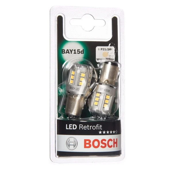 Bosch Led Retrofit P21/5W 1016 Stop Led Ampul 12V 4000K (BAY15d)