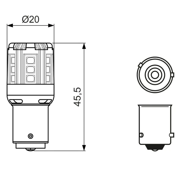 Bosch Led Retrofit PY21W 93 Sinyal Turuncu Led Ampul 12V (BAU15s) - Resim 3