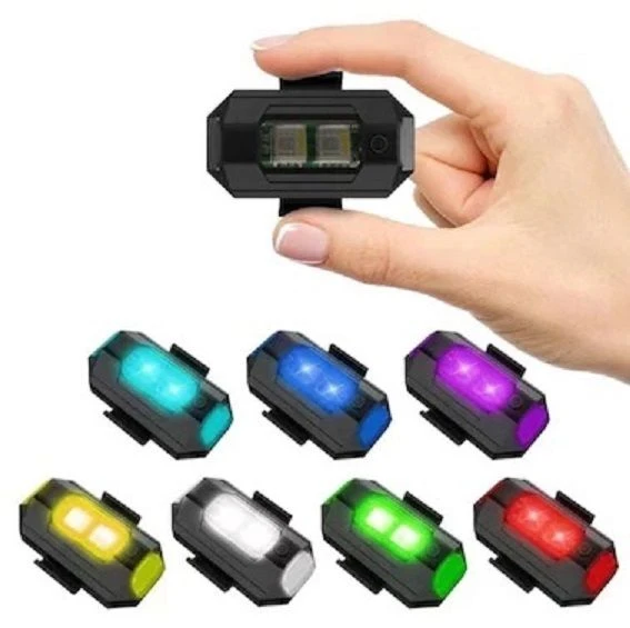 RGB Oto, Motosiklet, ATV, Bisiklet Uçak Kanadı Çakar Mini Led Lamba Şarjlı (1 Adet) - Resim 3