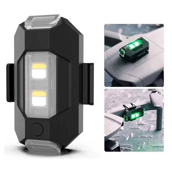 RGB Oto, Motosiklet, ATV, Bisiklet Uçak Kanadı Çakar Mini Led Lamba Şarjlı (1 Adet) - Resim 2