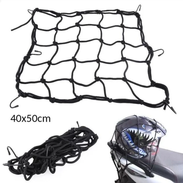 Oto, Motosikler, ATV Düzenleyici Bagaj Filesi Siyah Küçük 40x50cm - Resim 2