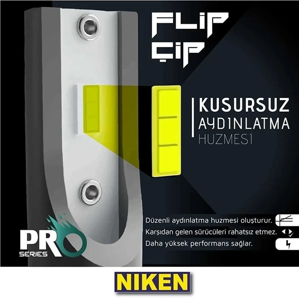 Niken Pro Seri Slim Led Xenon Far Ampulü HIR2 9012 12V 6000K 8000LM - 3