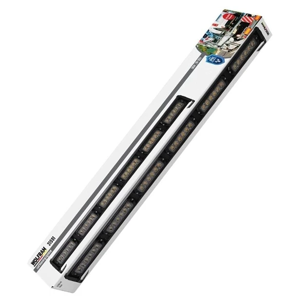 Wolfram Sarı Çakarlı Led Bar Tepe Off Road Çalışma Lambası 36 Led 10-30V 36W 91cm - 2