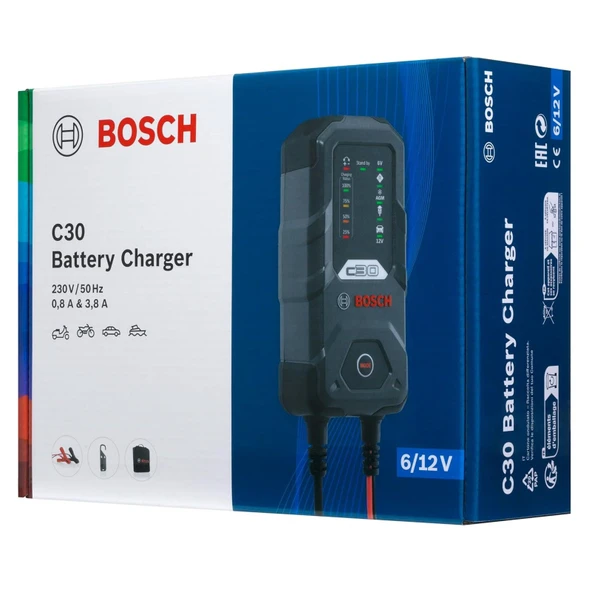 Bosch C30 (C3) 6/12V 3.8A Akü Şarj Cihazı - 3
