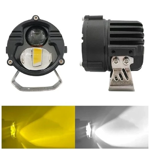 3'' Beyaz Sarı Led Spot Uzun Kısa Off Road, Motosiklet Sis Farı Çalışma Lambası 12-24V 40W - Resim 4