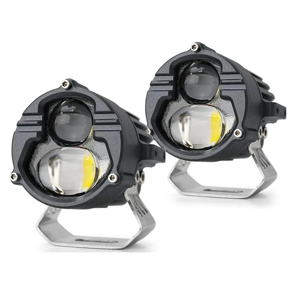 3'' Beyaz Sarı Led Spot Uzun Kısa Off Road, Motosiklet Sis Farı Çalışma Lambası 12-24V 40W - Resim 2