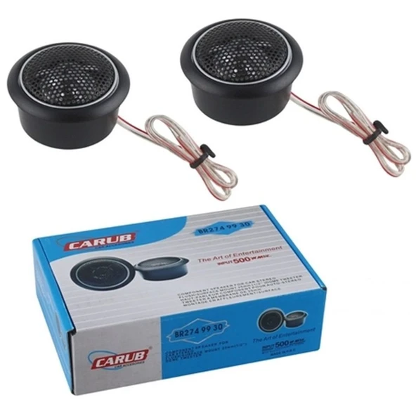 Carub 5,5cm Oto Araç Hoparlörü Tweeter Kapaklı 12V 500Watt (2 Adet) - 1