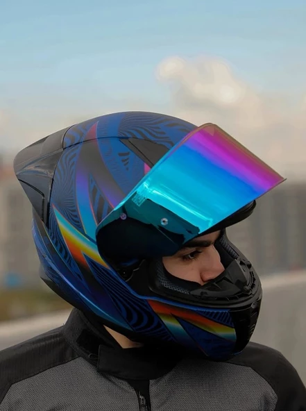 LS2 RAPID 2 RACE OPTİK KASK+GÖKKUŞAĞI CAM+SPOILER (ŞEFFAF+GÖKKUŞAĞI CAM) - Resim 8