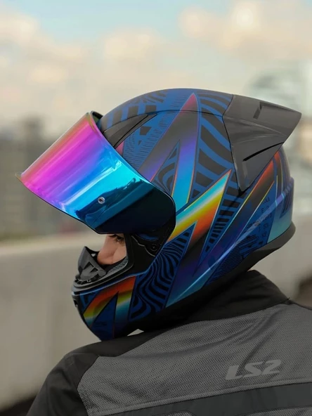 LS2 RAPID 2 RACE OPTİK KASK+GÖKKUŞAĞI CAM+SPOILER (ŞEFFAF+GÖKKUŞAĞI CAM) - Resim 7