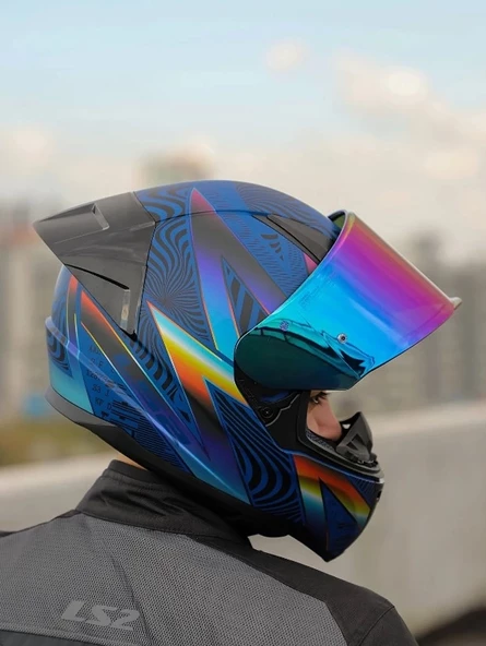 LS2 RAPID 2 RACE OPTİK KASK+GÖKKUŞAĞI CAM+SPOILER (ŞEFFAF+GÖKKUŞAĞI CAM) - Resim 6