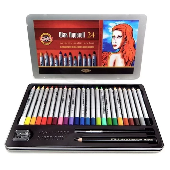 Koh-i-Noor Wax Aquarell Sulandırılabilir Pastel Boya Seti 24 Renk - 2