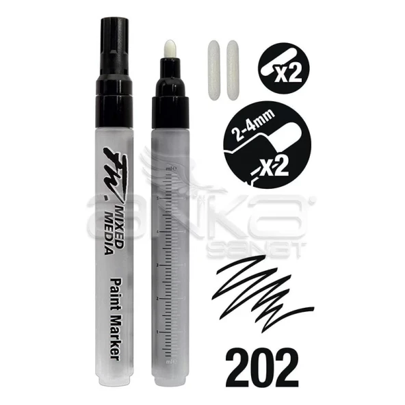 Daler Rowney FW Mixed Media Paint Marker Sets 202 2-4mm Yuvarlak Uç (M) - 2