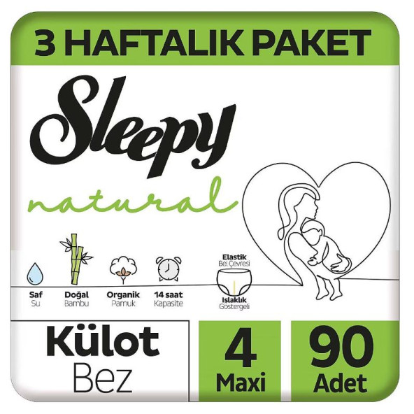 Sleepy Natural 4 Numara Maxi 90'lı Külot Bez