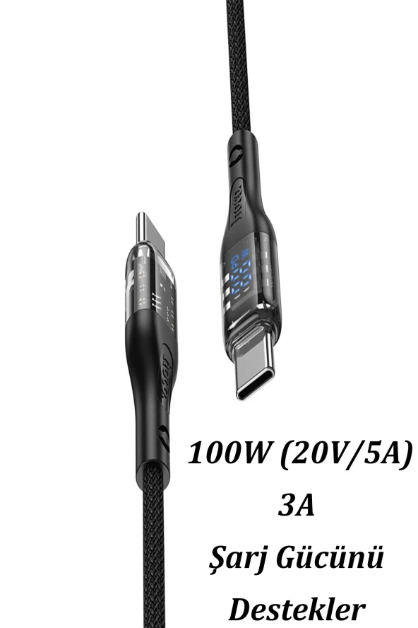 Qpen U116 1.2M 60W Type-C to Type-C Şarj Data Kablosu - Resim 4