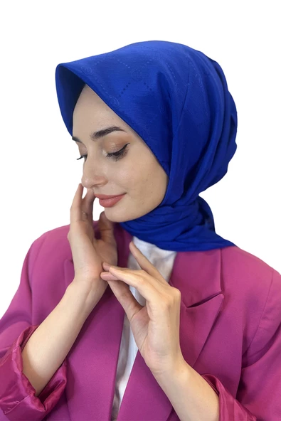 Jakarlı Monogram Eşarp, Piramit Monogram, Desenli Eşarp 01009  SAKS - 1