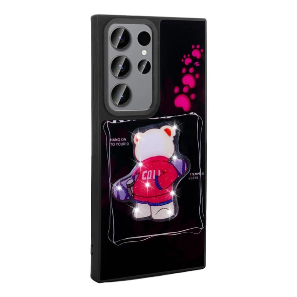 Galaxy S23 Ultra Kılıf Parlayan Kabartmalı İkonik Figürlü Amas Silikon Kılıf - Resim 5