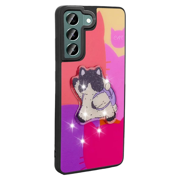 Galaxy S21 FE Kılıf Parlayan Kabartmalı İkonik Figürlü Amas Silikon Kılıf - Resim 5