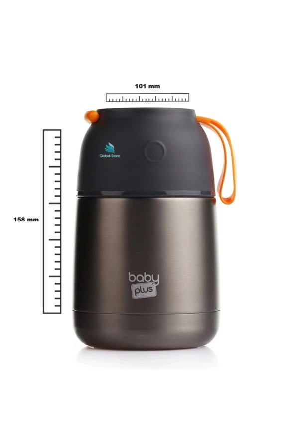 Baby & Plus Vakumlu Çift Taraflı Bebek Mama Saklama Termosu 450ml - 4