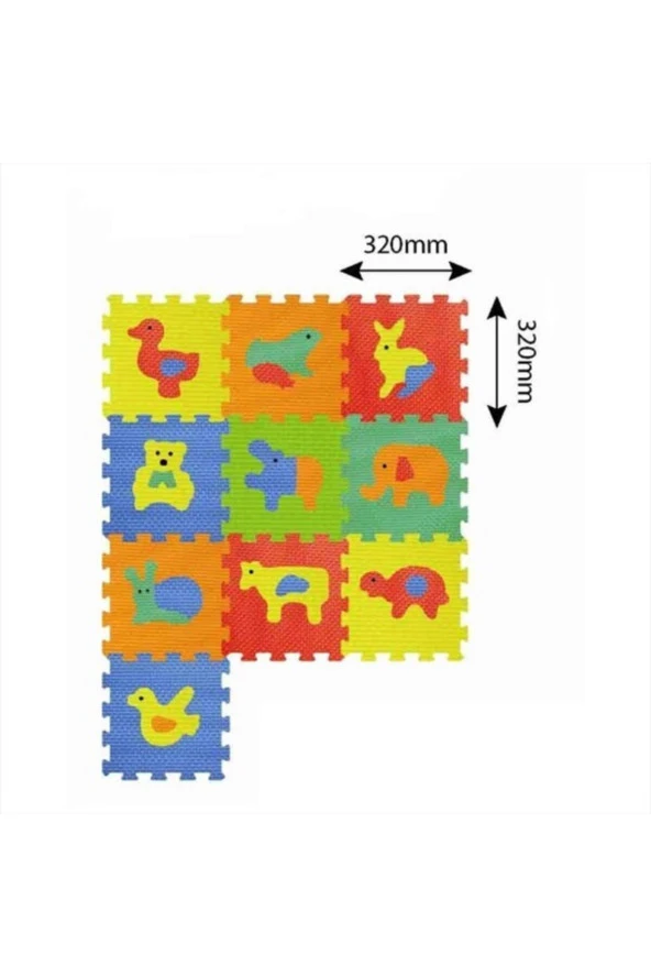 Eva 10 Parça Puzzle Oyun Matı Hayvanlar /