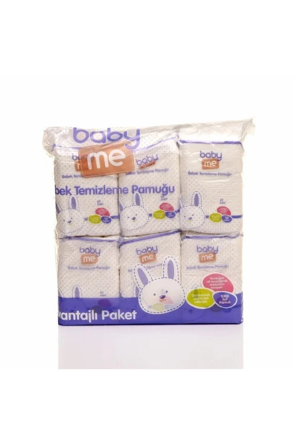 Bebek Alt Ve Vücut Cilt Temizleme Pamuğu 6'lı Paket