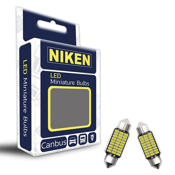 Niken Sofit Beyaz Led Ampul Canbus 36mm 12V 27 Led 2 Adet - 2