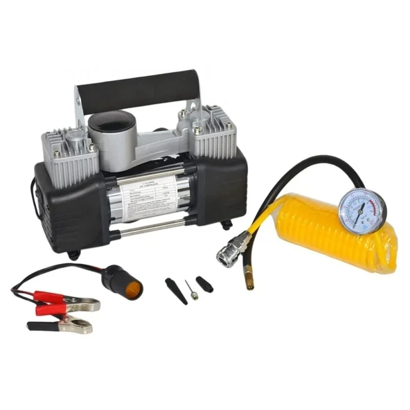 Niken Araç Oto Hava Kompresörü Metal Çift Silindir 12V 150 PSI (Çantalı) - 2