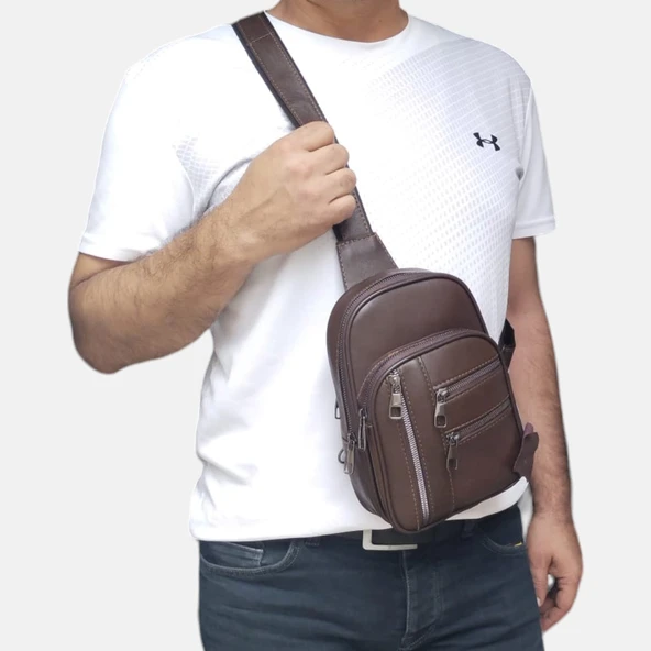 Lederax Hakiki Deri Göğüs Çantası Bodybag  LD484 - 2
