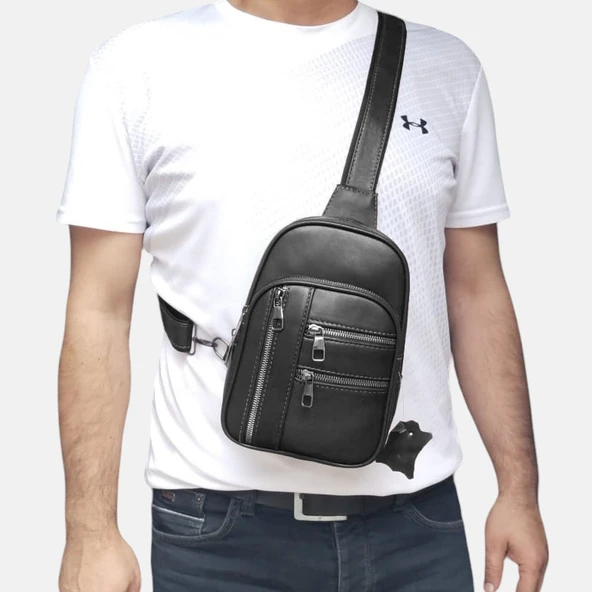 Lederax Hakiki Deri Göğüs Çantası Bodybag  LD484 - 7