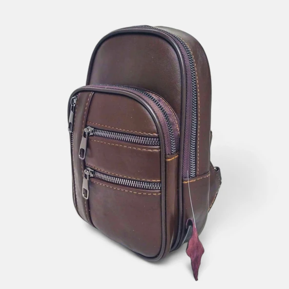 Lederax Hakiki Deri Göğüs Çantası Bodybag  LD484 - 5