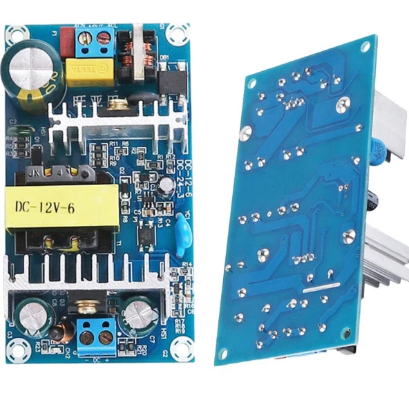 220VAC-12VDC 6A SMPS (Anahtarlamalı Güç Kaynağı) Kartı-70W