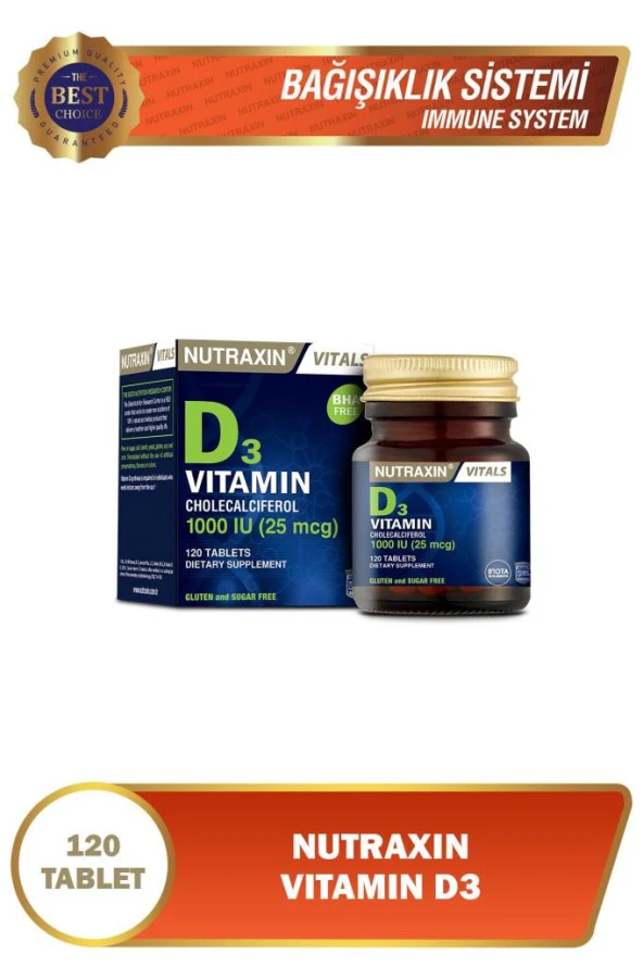 Nutraxin D3 Vitamini 120 Tablet- Vitamin Ve Mineral Takviyesi