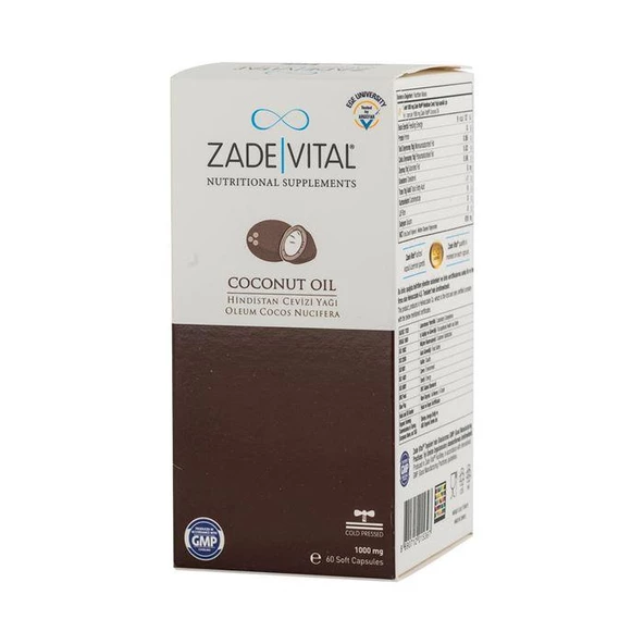 Zade Vital Hindistan Cevizi Yağı 1000 mg 60 Blister Kapsül